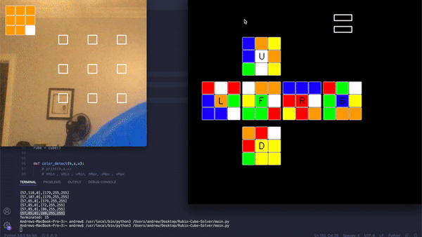 Rubik's Cube Solver in action